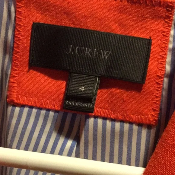 J crew linen blazer bright orange Kentucky derby equestrian horse cowgirl festiv - Picture 6 of 12